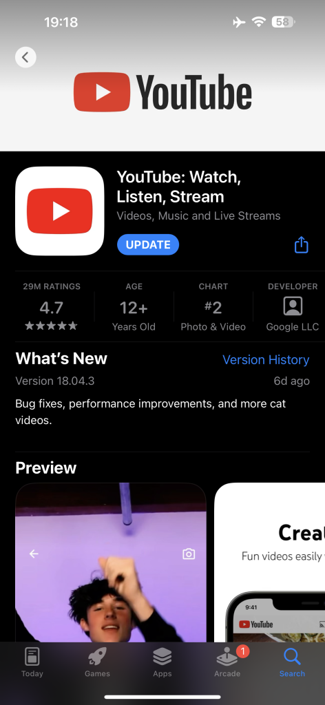 How to update YouTube Android and iPhone + 2024 update