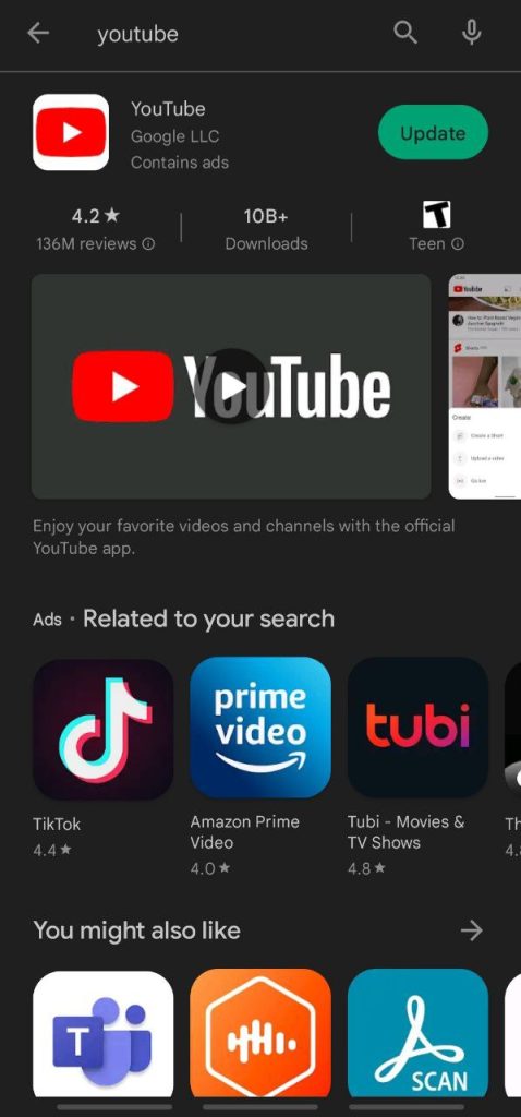 How to update YouTube Android and iPhone + 2024 update